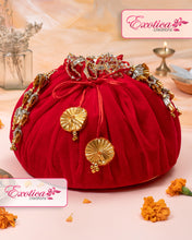 Load image into Gallery viewer, Elegant Red Velvet गोद का कपड़ा / Dori Rumal