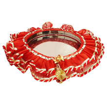 Load image into Gallery viewer, Red Pooja Thaal Frill