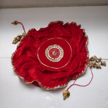 Load image into Gallery viewer, Elegant Red Velvet गोद का कपड़ा / Dori Rumal