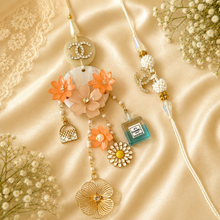 Load image into Gallery viewer, Gorgeous Coco Chanel Handcrafted Lumba with Bhai Rakhi Pair
