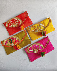 Traditional Gota Envelopes (Red / Rani-Pink / Yellow)