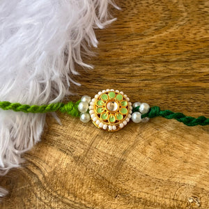 Beautiful Kundan Meenakari Bhai Rakhi