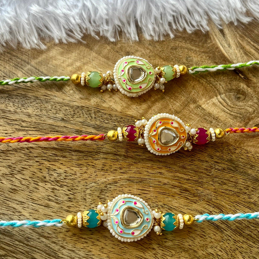 Exclusive Kundan Meenakari Rakhi