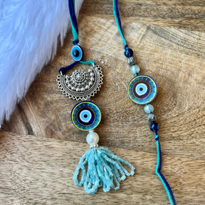 Fusion Evil Eye Lumba with Bhai Rakhi Pair