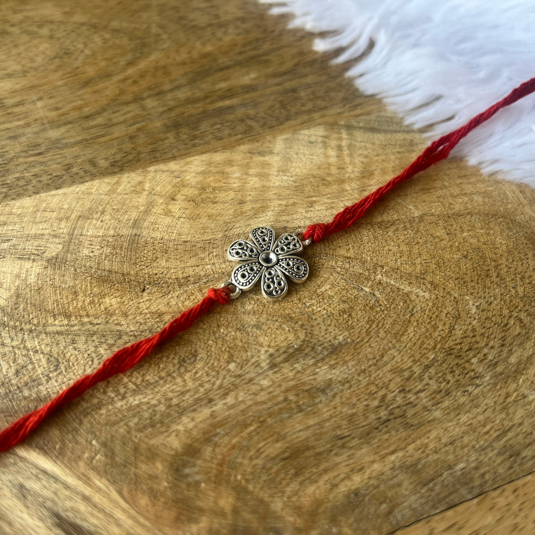 Oxidized Flower Mauli Rakhi