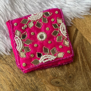 Beautiful mirror & pearl coin pouch