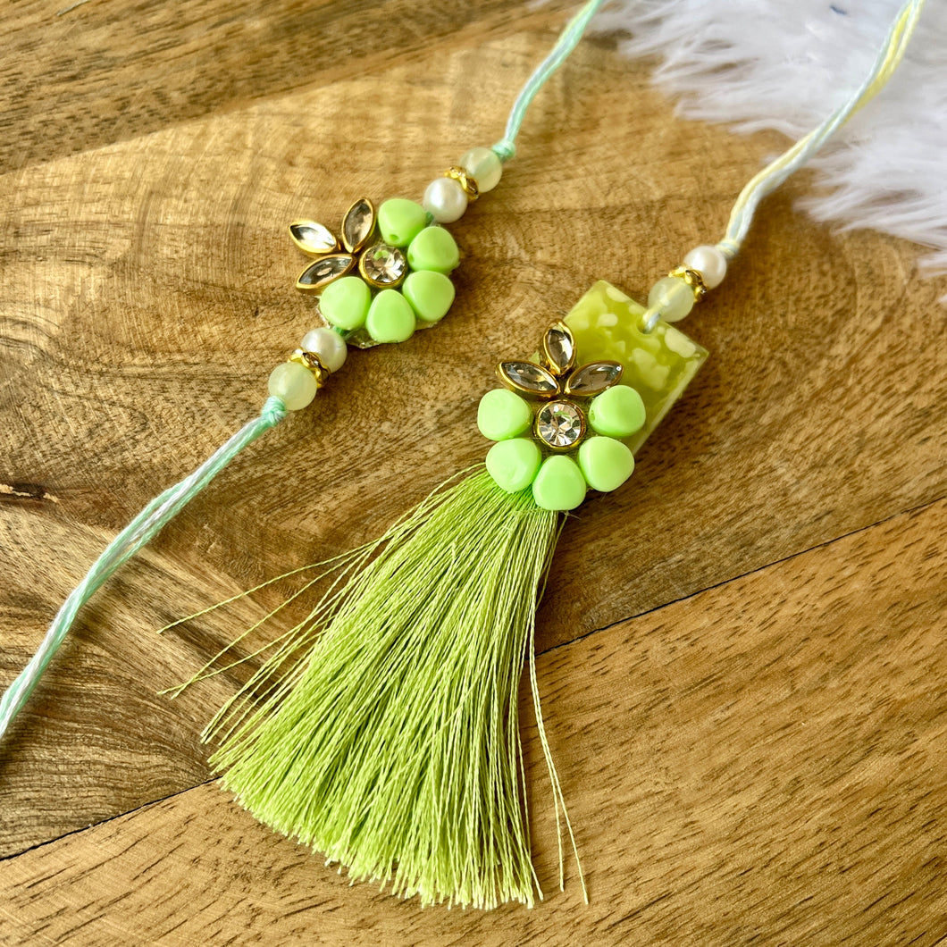 Delicate Lumba with Bhai Rakhi Pair