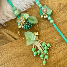 Load image into Gallery viewer, Floral Embellished Lumba  with Bhai Rakhi Pair
