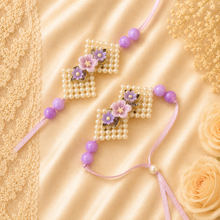 Load image into Gallery viewer, Pretty Floral Bracelet with Bhai Rakhi Pair
