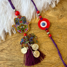 Load image into Gallery viewer, Trendy Hamsa Lumba with Bhai Rakhi Pair
