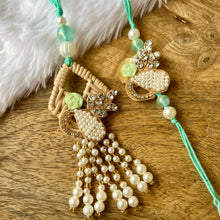 Load image into Gallery viewer, Elegant Pearl Fusion Lumba with Bhai Rakhi Pair
