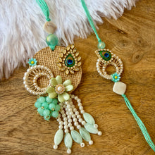 Load image into Gallery viewer, Fusion Mor Pankh Lumba with Bhai Rakhi Pair

