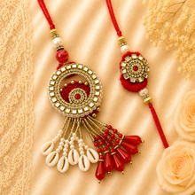 Load image into Gallery viewer, Contemporary Lumba with Bhai Rakhi Pair
