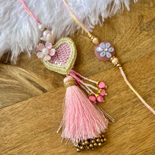 Load image into Gallery viewer, Vibrant Floral Pearl Lumba with Bhai Rakhi Pair
