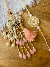 Load image into Gallery viewer, Elegant Flamingo Lumba with Bhai Rakhi Pair
