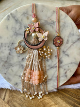 Load image into Gallery viewer, Gorgeous Rose Gold Lumba with Bhai Rakhi Pair
