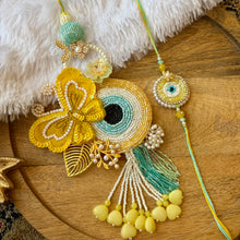 Load image into Gallery viewer, Exclusive Heavy Handcrafted Evil Eye Lumba with Bhai Rakhi Pair

