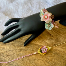 Load image into Gallery viewer, Handcrafted Floral Bracelet eith Bhai Rakhi Pair
