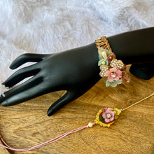 Load image into Gallery viewer, Handcrafted Floral Bracelet eith Bhai Rakhi Pair
