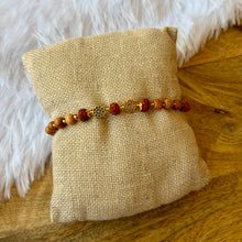 Load image into Gallery viewer, Om Sathiya Rudraksh Bracelet with Chandan Beads
