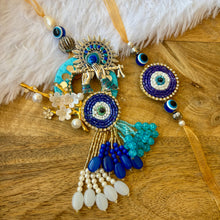 Load image into Gallery viewer, Exclusive Krishna Evil Eye Lumba with Bhai Rakhi Pair
