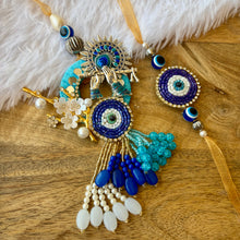 Load image into Gallery viewer, Exclusive Krishna Evil Eye Lumba with Bhai Rakhi Pair
