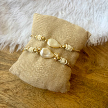 Load image into Gallery viewer, Beautiful Mother of Pearl Bracelet with Bhai Rakhi Pair
