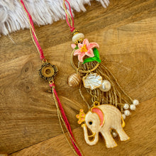 Load image into Gallery viewer, Smart Elephant Keychain Lumba with Bhai Rakhi Pair
