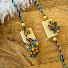 Load image into Gallery viewer, Beautiful Peacock Lumba with Bhai Rakhi Pair
