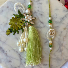 Load image into Gallery viewer, Intricate Fusion Lumba with Bhai Rakhi Pair
