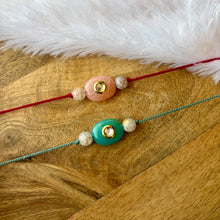 Load image into Gallery viewer, Semi-Precious Stone with Kundan Rakhi
