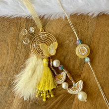 Load image into Gallery viewer, Gorgeous Feather Lumba with Bhai Rakhi Pair
