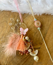 Load image into Gallery viewer, Gorgeous Feather Lumba with Bhai Rakhi Pair
