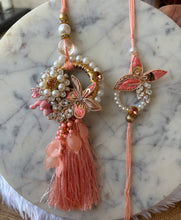 Load image into Gallery viewer, Elegant Lumba with Bhai Rakhi Pair
