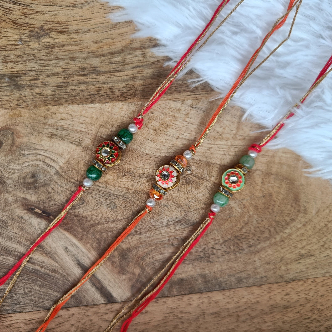 Delicate Meenakati Bhai Rakhi (Mixed Colors)
