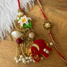 Load image into Gallery viewer, Smart Elephant Keychain Lumba with Bhai Rakhi Pair
