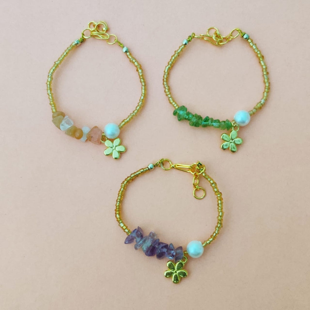 Charms Bracelet with Semi-precious stones
