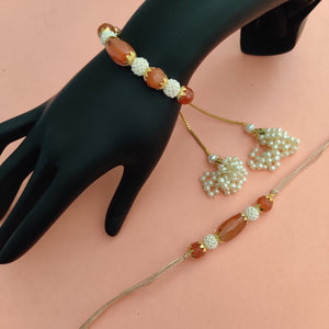 Exclusive bracelet Rakhi pair with natural semi- precious stones