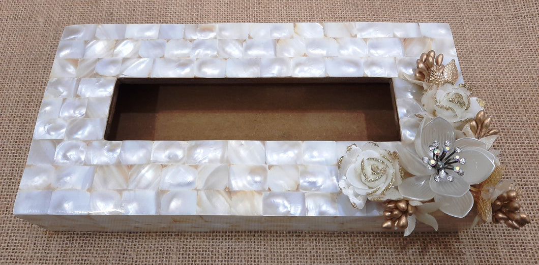 Gorgeous Mother of Pearl Tissue Box Holder