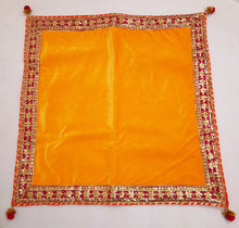 Load image into Gallery viewer, Classy Yellow Velvet Chowki Cover
