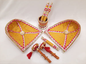 Chajla, Okhli/Ukhal, Musal, Telbaan Set for Indian Wedding Rituals