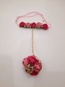 Bridal Floral Jewellery Set in shades of Pink
